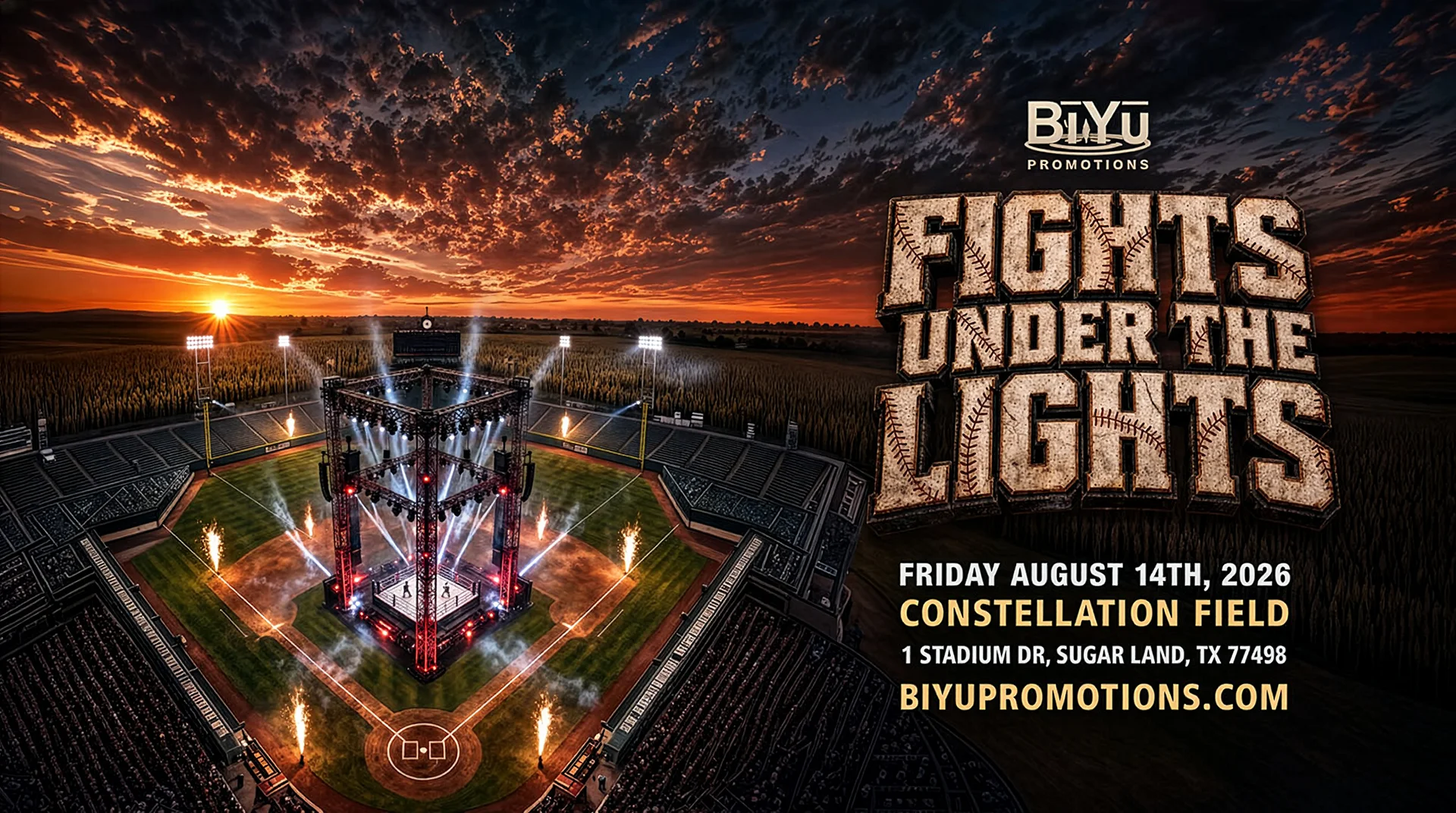 COMBATVISIONTV at Fights Under the Lights, Friday August 14th, 2026, Constellation Field, Sugar Land, TX